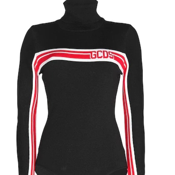 GCDS Sweaters - ❤️ GCDS KNIT TURTLENECK BODYSUIT ONE PIECE APRES SKI FITTED SWEATER ITALY